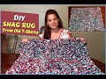 DIY HOW TO MAKE SHAG RUG FROM OLD T-SHIRTS TUTORIAL (No Sewing)