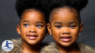 4 beautiful african girls with blue eyes