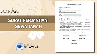 SURAT PERJANJIAN SEWA TANAH || Sewa Tanah