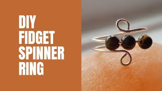 Fidget Spinner Ring Design ▪︎ Anxiety ring▪︎ Handmade wire ring with beads▪︎Easy wire ring