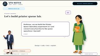 Printer Queue Simulation C Lab|1BCSL306 Data Structures and Applications | VTU 2025 Scheme