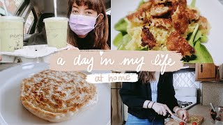 a day in my life at home (vegan cooking, nature walk, online school)