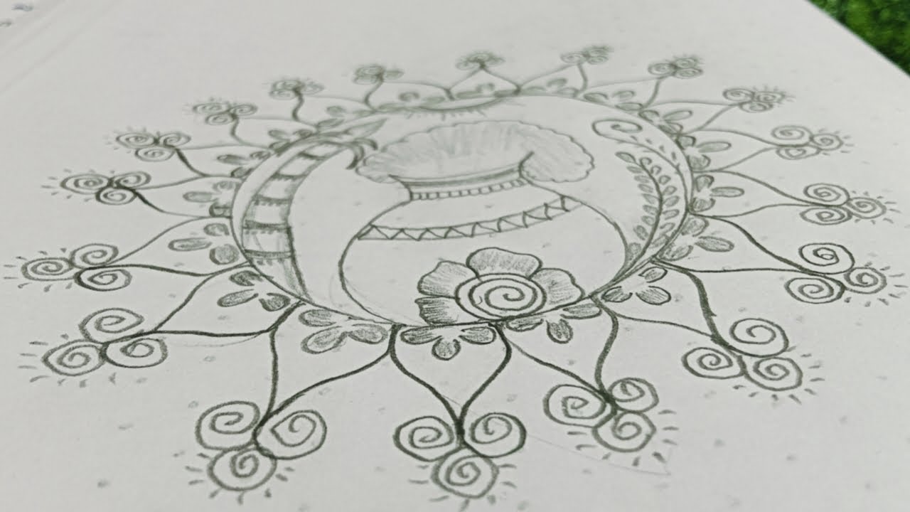 😊Simple Pongal Pot Rangoli/Simple Mystyle Kolam