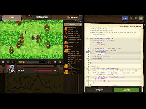 CodeCombat - Burlbole Grove - JavaScript