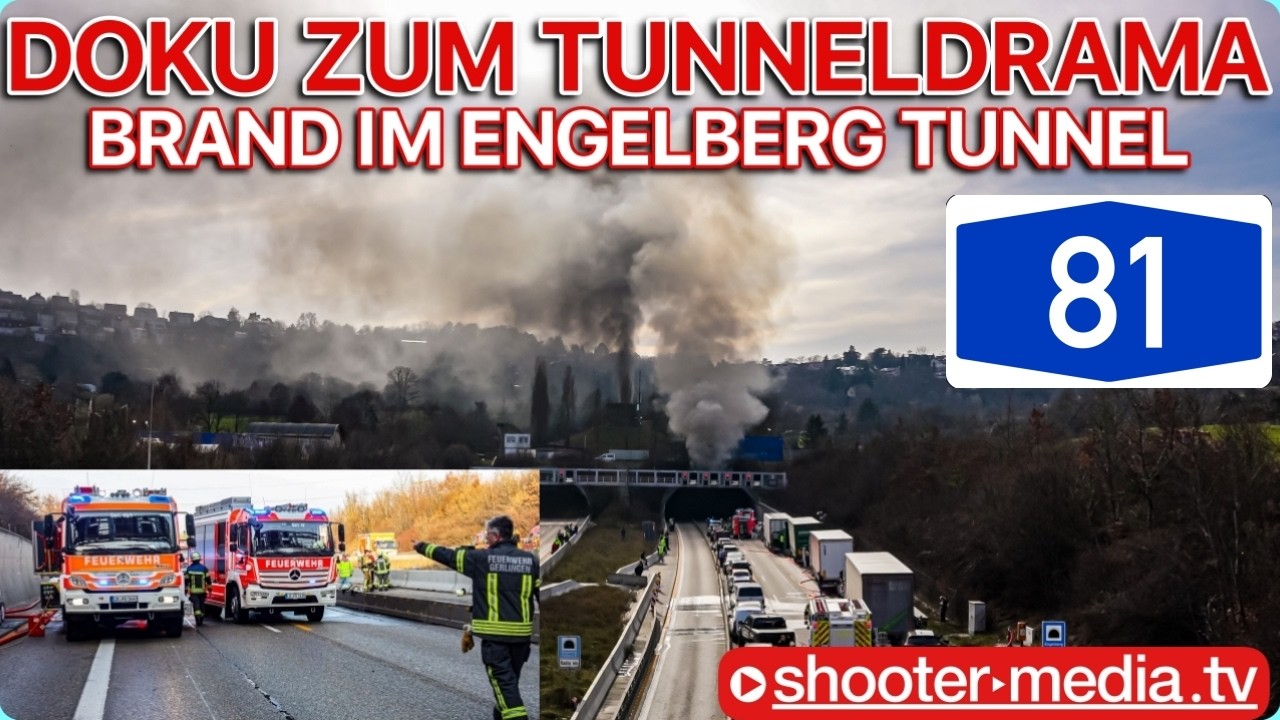 🔥 🚒 GROSSALARM FEUERWEHR A81 im ENGELBERG TUNNEL 🚒 🔥 | 👨‍🚒 Feuer, Rauch, Rettung, löschen