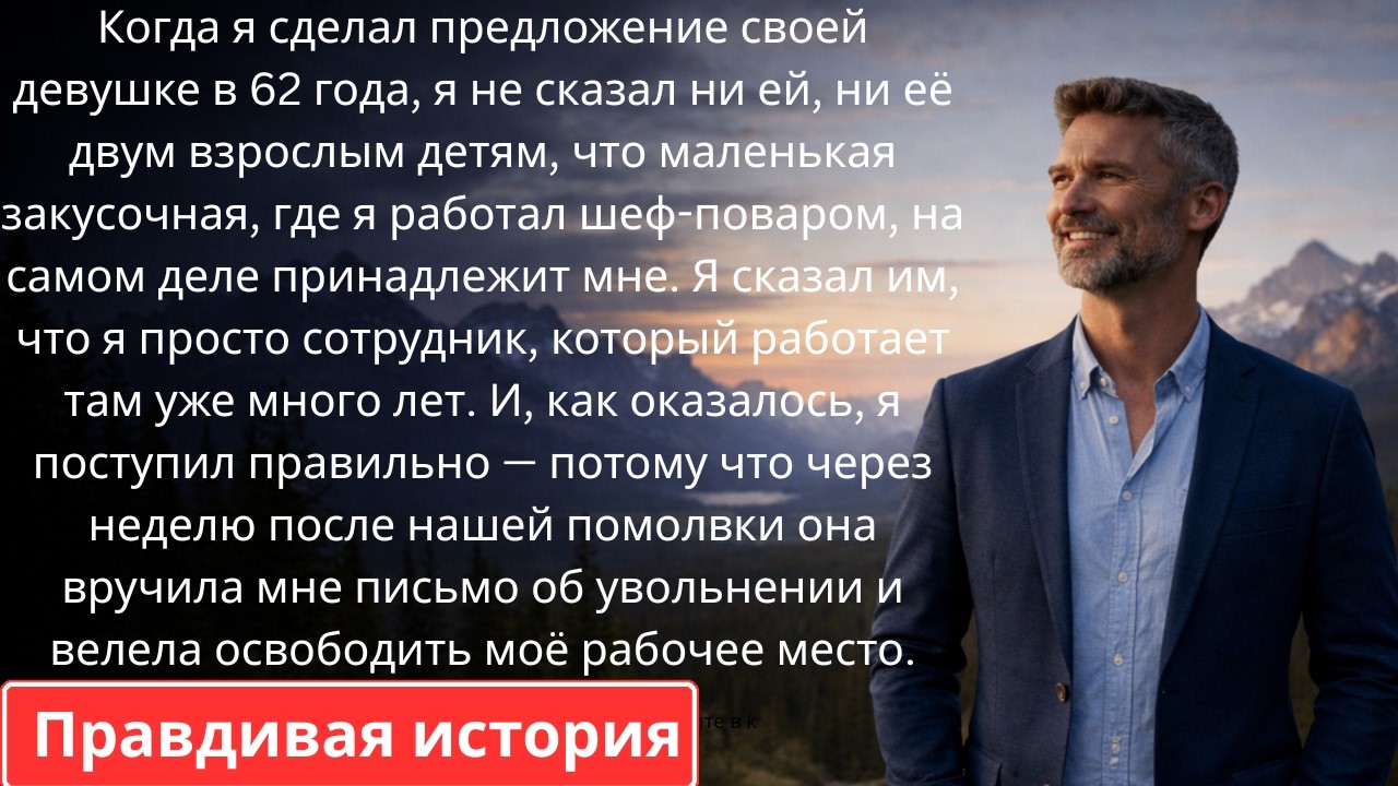 Я работал шеф-поваром в собственном ресторане. Моя невеста попыталась уволить меня через неделю...