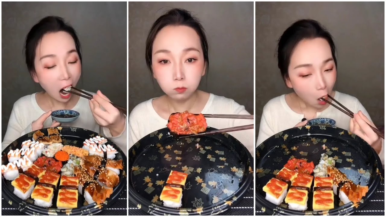 ASMR MUKBANG *Big Bites* 大咬 various kinds of sushi 