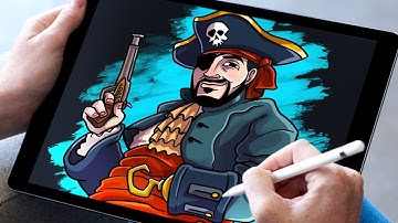 Drawing a Pirate on the iPad Pro and Procreate