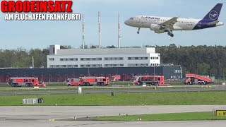 [VOLLALARM FLUGHAFENFEUERWEHR FRANKFURT!] - Notlandung Lufthansa CityLine Airbus A319 -