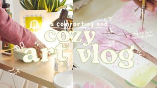 A Comforting Art Vlog 💌✨ finally painting again, thoughts on art style, sketchbooking