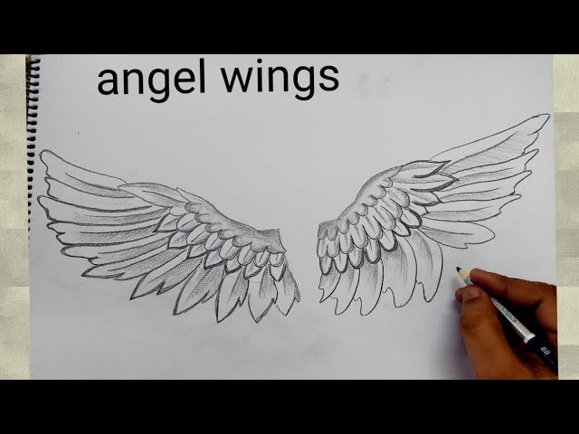 how to draw angel wings step by step