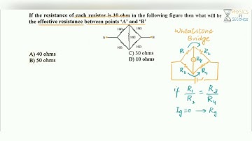 MDCAT 2017 MCQ: Finding equivalent resistance in a circuit - Wheatstone bridge