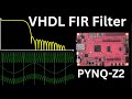 VHDL FIR lowpass high pass filter: Vivado simulation and implementation