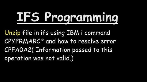 Using CPYFRMARCF to Unzip file in IFS