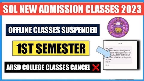 SOL FIRST SEMESTER OFFLINE CLASSES SUSPENDED 2023 II 1ST SEM B.A HNRS ARSD COLLEGE CLASSES CANCEL❌