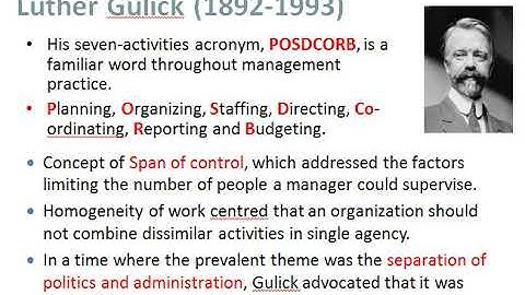 POSDCORB concept of Management by Luther Gullick