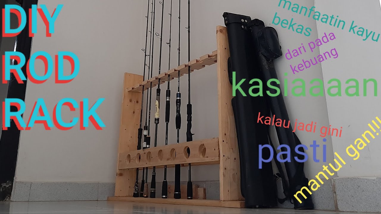 Luar Biasa Rak  Pancing Ala Ala Dari Kayu Bekas  YouTube