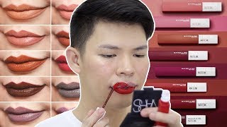 Maybelline Superstay Matte Ink Liquid Lipstick Lip Swatches Pink Edition || Best Drugstore Makeup