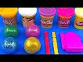 Satisfying video | How to Make Glitter Ice Cream with Colorful Glitter Play Doh Balls Asmr