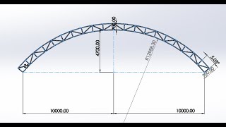 SOLIDWORKS.  Nave Industrial. Armadura Parabólica. Piezas Soldadas. Part#1