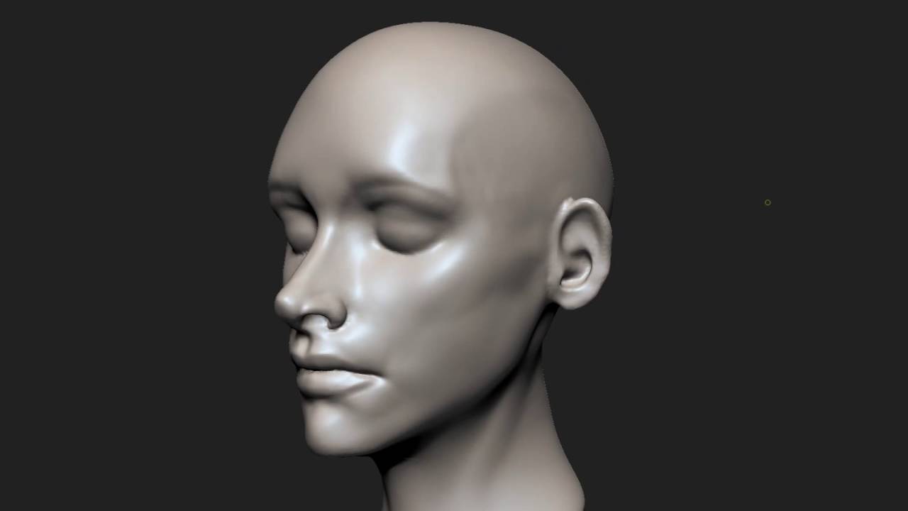 realistic female head sculpt zbrush