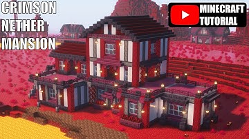 Minecraft How to build Crimson Nether Mansion - Tutorial