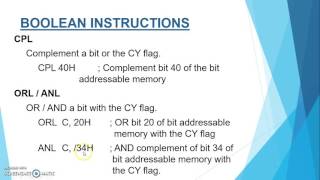 OER5 BOOLEAN INSTRUCTIONS OF 8051