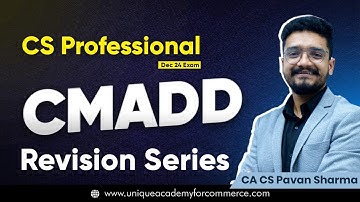 CS Professional | CMADD Revision Series - Ch 5 Value Ethics & Prof Conduct| CA CS Pavan Sharma |