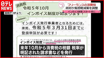 【インボイス制度】政府・与党  フリーランスなどの“負担軽減策”導入へ調整