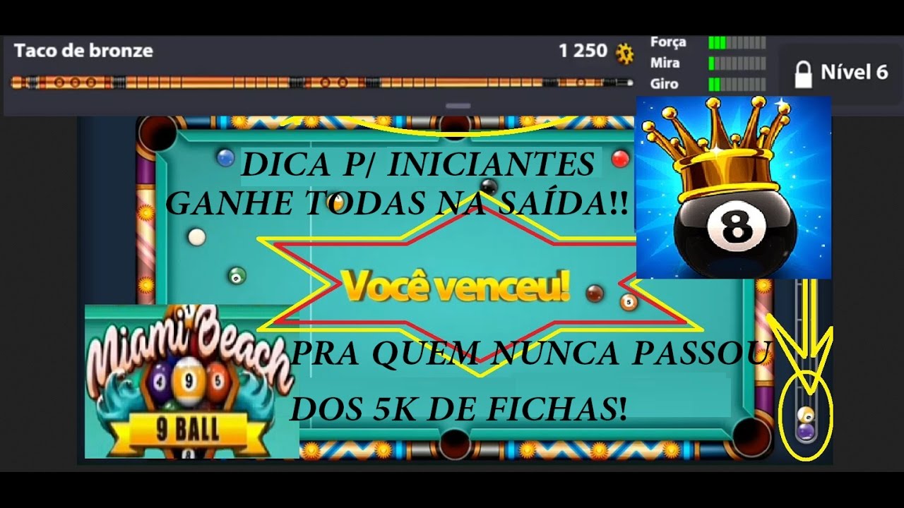 APRENDA A DAR A TACADA MAIS IMPORTANTE DO JOGO!! A TACADA INICIAL!! 8 Ball  pool 