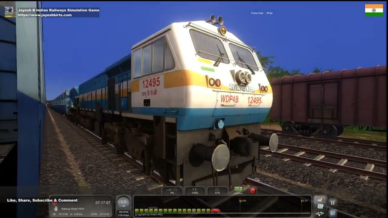 AKTrains NFR Route with ICF Coaches and WDM3D Locomotive | Crossing & Honking with WDP4