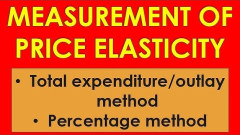 Total expenditure method and Percentage method ( measurement of price elasticity of demand)
