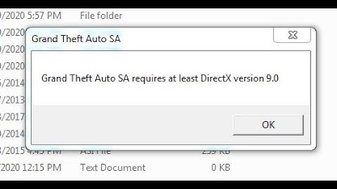 How to fix gta sa requires atleast directx 9.0 error in windows 7