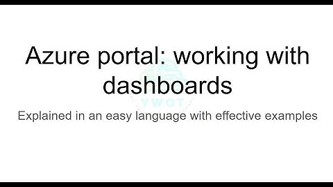 Azure portal: working with dashboards