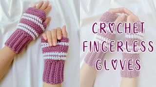 Crochet Striped Fingerless Gloves | Crochet Fingerless Gloves Tutorial | Chenda DIY