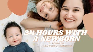 24 Hours With a Newborn Baby &amp; Toddler Vlog | Lovevery Unboxing