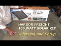 harbor freight 100 watt solar kit | UNBOXING and SETUP