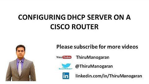 Configuring DHCP server on a Cisco Router