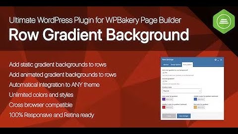 Ultimate Row Gradient Background for WPBakery Page Builder WordPress plugin By dedalx