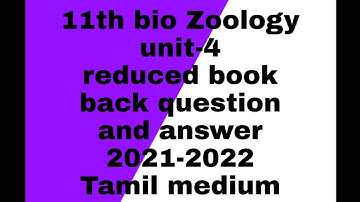 11th bio Zoology | reduced book back question answer unit-4 |