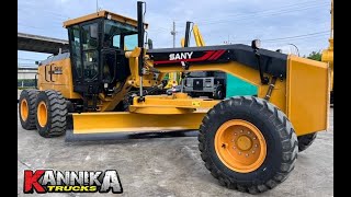 แกะกล่องกันมาใหม่ สดๆ ถอยออกจากตู้คอนเทนเนอร์ Motor Grader SANY smg200C-8 โดย ลีดเวย์