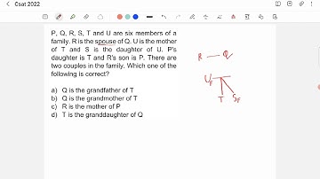 CSAT 2022 Answer key - P, Q, R, S,T and U are six members of a family.......