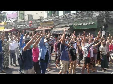 Protesters take to the streets in Yangon over detention of leaders