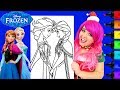 Coloring Anna & Elsa Frozen Sisters GIANT Coloring Page Prismacolor Markers | KiMMi THE CLOWN