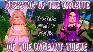 Dressing up the opposite of the pageant theme in royale high || Royale High Roblox