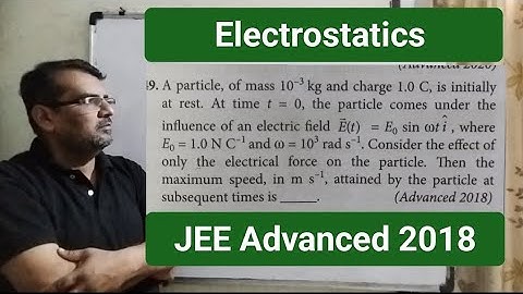 A particle of mass 10^-3 kg and charges 1.0C is initially at restAz time t=0 the particle comes