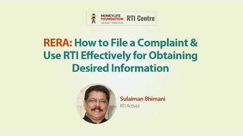 RERA: Using RTI Effectively  - Sulaiman Bhimani