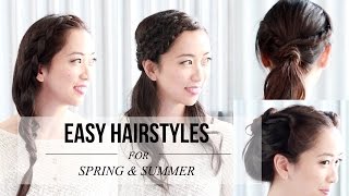 Easy Hairstyles for Spring & Summer, spring hairstyle, dutch braid, fishtail braid, messy bun, double braids, festival hairstyle