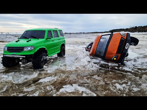 Видео: Газель 4х4 УШЛА ПОД ЛЁД! ... Перевозка BRP X3 пошла не по плану! ... RC OFFroad