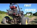 HOMEMADE POWER WHEELS GO KART! MINI FJ40 200cc BUILD PART 6/ BUMPER + EXHAUST + ROLL BAR + RIP!!!